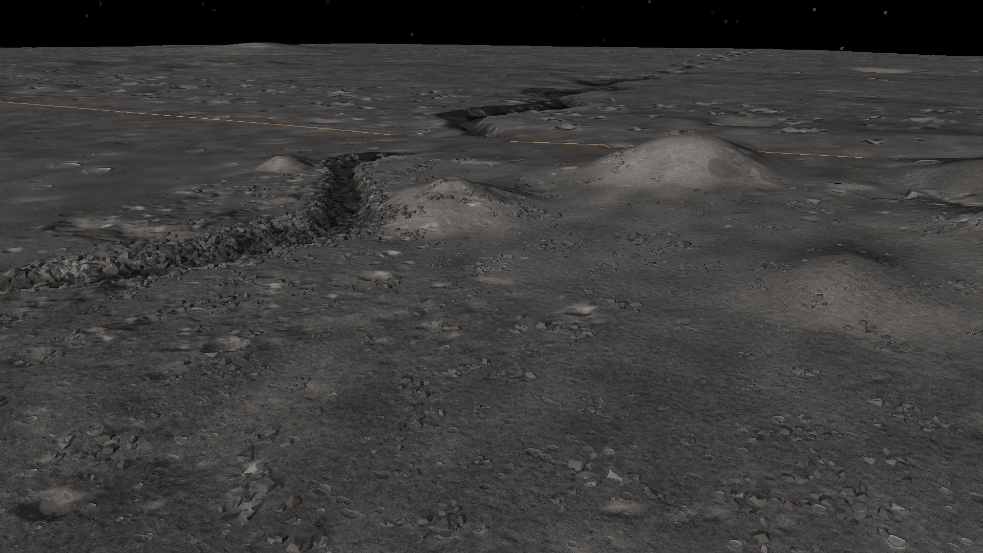 Marius Hills / sinuous rille textured native terrain